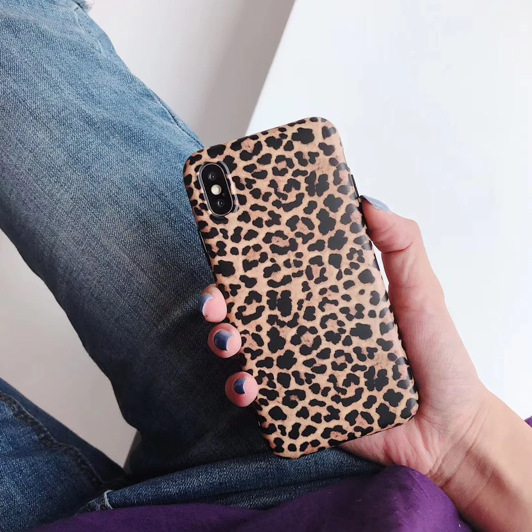 Sexy Leopard Rubber Phone Case For iPhone X 7 Plus 6 6S 6Plus 8 8PLUS XR XS MAX Lovely Soft IMD Back Cover Coque |