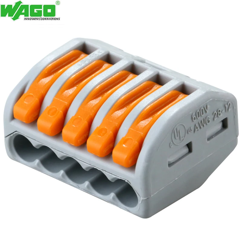 

Wago 222-415 LEVER-NUTS 5 Conductor Compact Connectors 40 PK by Wago