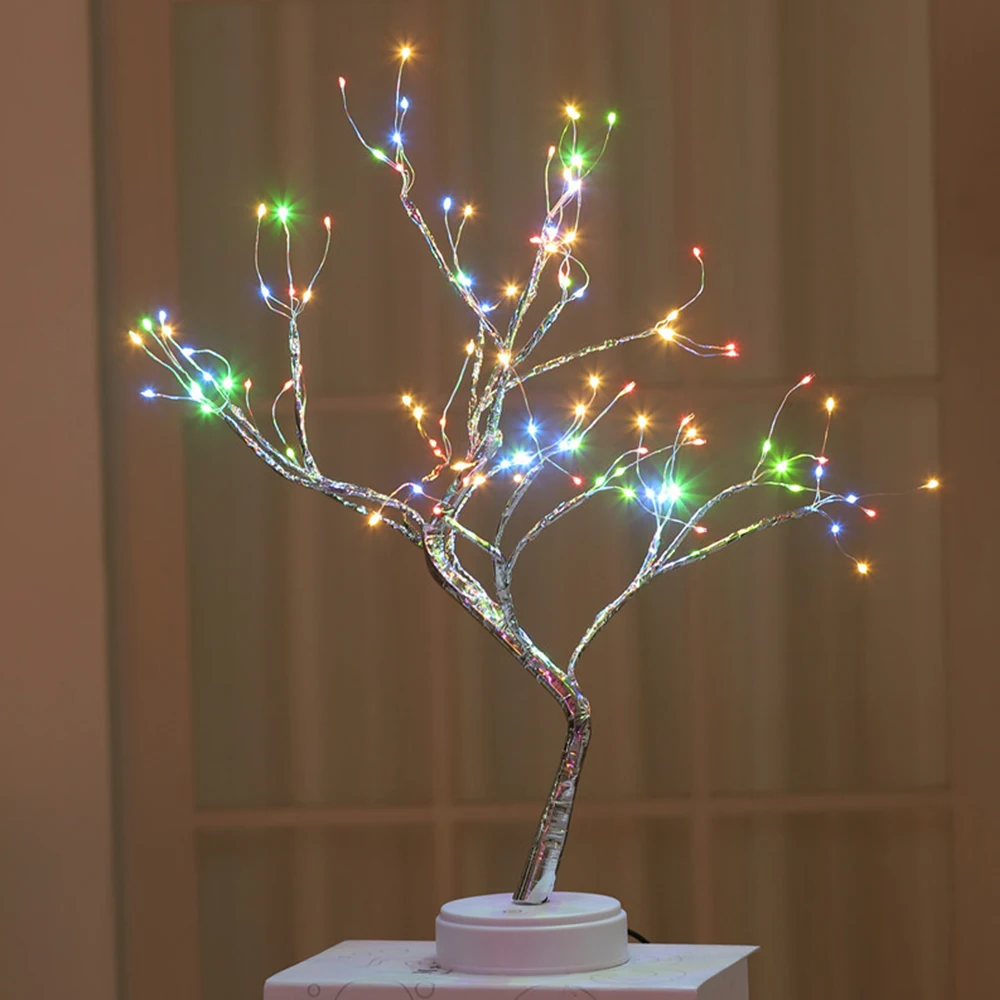 108 LED USB Fire Tree Light Copper wire Table Lamps Night light for Home Indoor Bedroom Wedding Party Bar Christmas Decoration