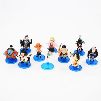 

4-6cm 10pcs/lot One Piece cute action figure model toy Monkey D Luffy Roronoa Zoro Nami Usopp Sanji Tony Tony Chopper Nico Robin