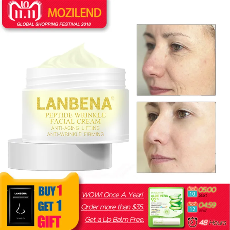 LANBENA peptide anti-wrinkle facial cream anti-aging skin whitening firming lifting Treatment Acne Hyaluronic acid Snail Cream LANBENA peptide anti-wrinkle facial cream anti-aging skin whitening firming lifting Treatment Acne Hyaluronic acid Snail Cream