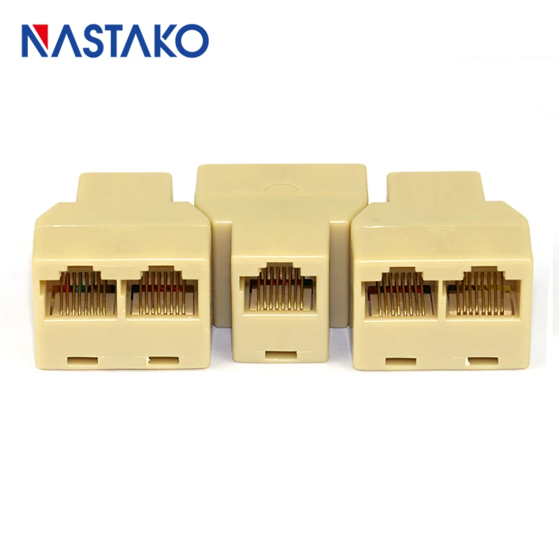 NASTAKO 10pcs Cat5e RJ45 Splitter Connector LAN Cat5 Cable