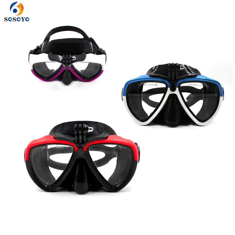3 Colors Diving Mask Underwater Diving Glasses Anti-fog Adult Swimming Glasses with Detachable Mount For GoPro Xiaomi Yi1 Camera (4)