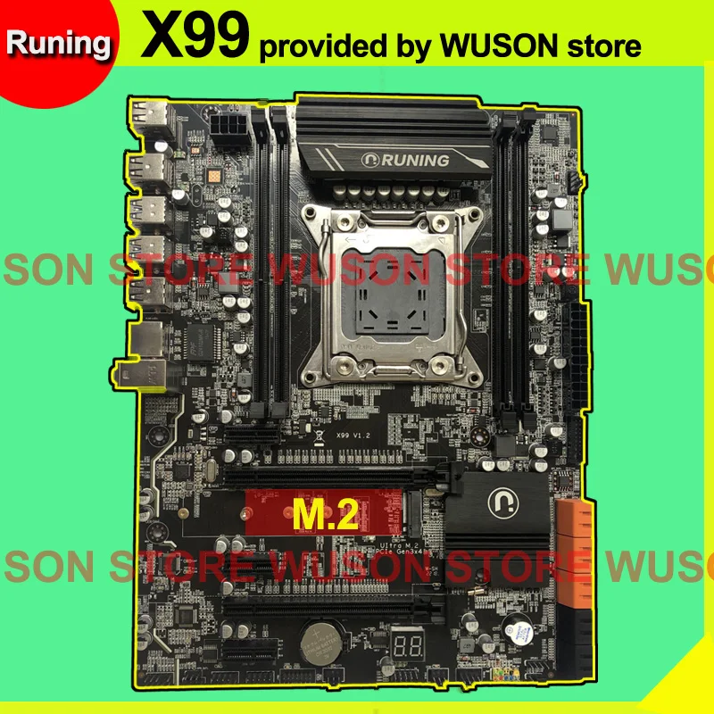 Бренд Runing скидка X99 LGA2011-3 материнская плата с M.2 NVMe слотом для Xeon V3 V4 процессор оперативная Память DDR4 4 канала 6* USB3.0 10* SATA3.0