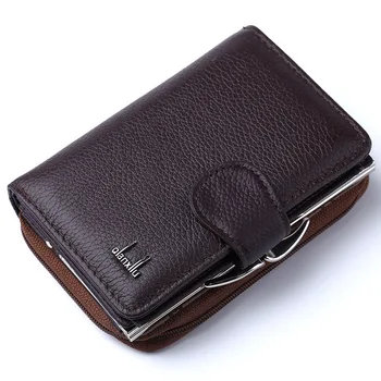 

2019 Fashion Zipper Design Genuine Cowhide Leather Wallet Women High Quality Slim Wallets Feame Coin Purse For Ladies