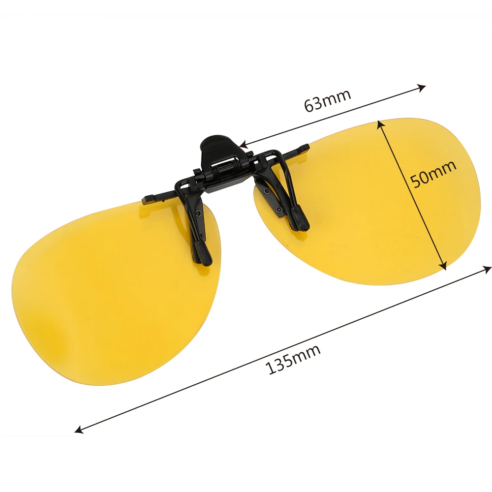 FORAUTO Car Driving Night Vision Lens Clip On Sunglasses Driver Goggles Polarized Sun Glasses Anti-UVA UVB For Men Women