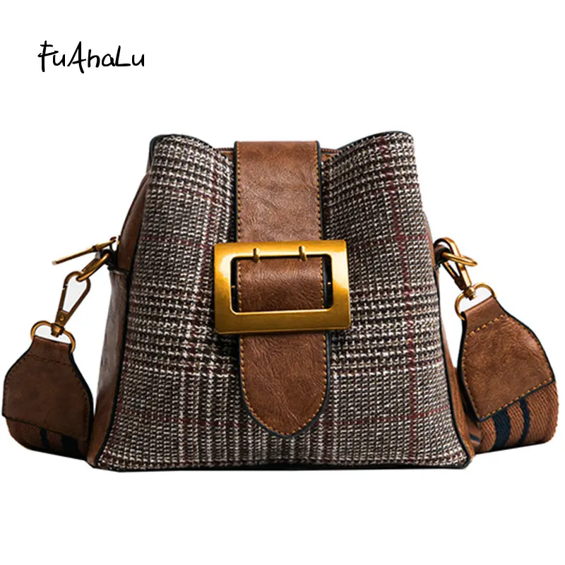 Fuahalu New Women Hit The Color Lock Buckle Shoulder Strap Messenger
