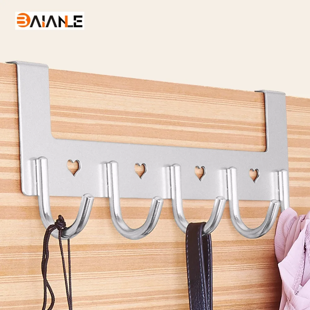 Modern Hooks Door For Aluminum Bathroom Accessories Restroom Coat Clothes Hooks Convenient Hooks