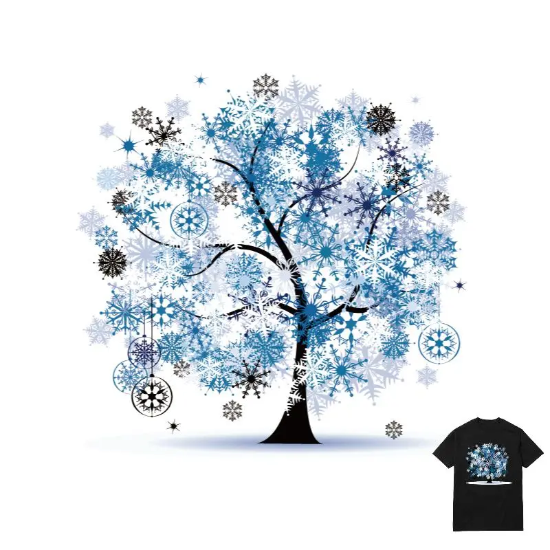 

24x22cm Hope Tree Pattern Iron On Patches Stickers Washable Appliques A-level Heat Transfer For DIY T-shirt Accessory Clothes