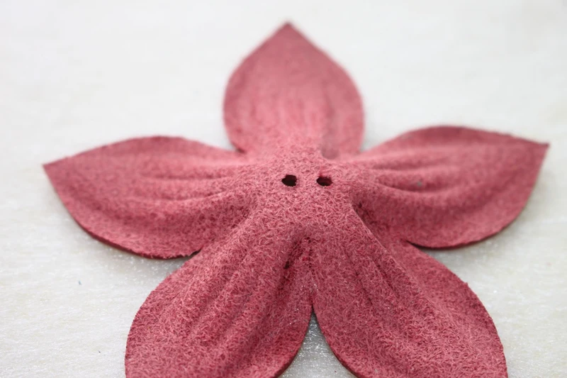DIY 꽃 제작용 가죽 꽃잎, 5 잎 장식, 고품질, 단색, 8*8cm, 로트당 1 개
