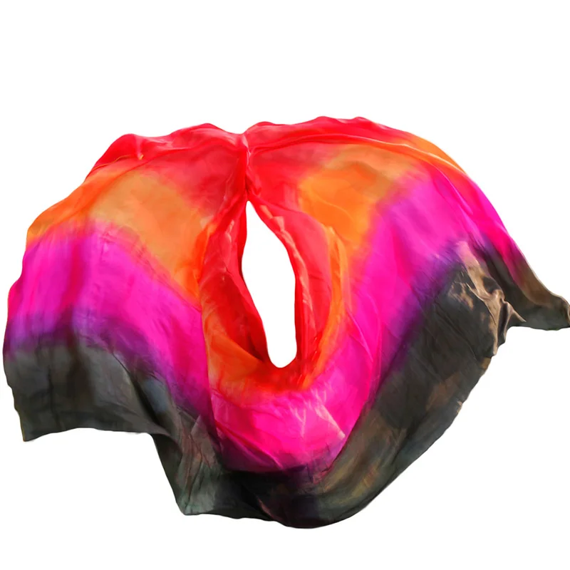 Шелковые Вуали для танца живота, чистый танцевальный шарф для танца живота, шелковые вуали для выступлений на сцене - Цвет: as picture