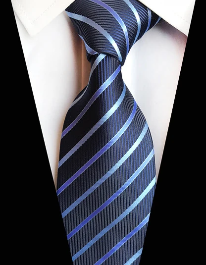 Мужской деловой Свадебный Шелковый галстук, 8 см, серебристо-голубой, в горошек, модный жаккардовый клетчатый галстук, галстуки, галстуки, подарок - Цвет: A18
