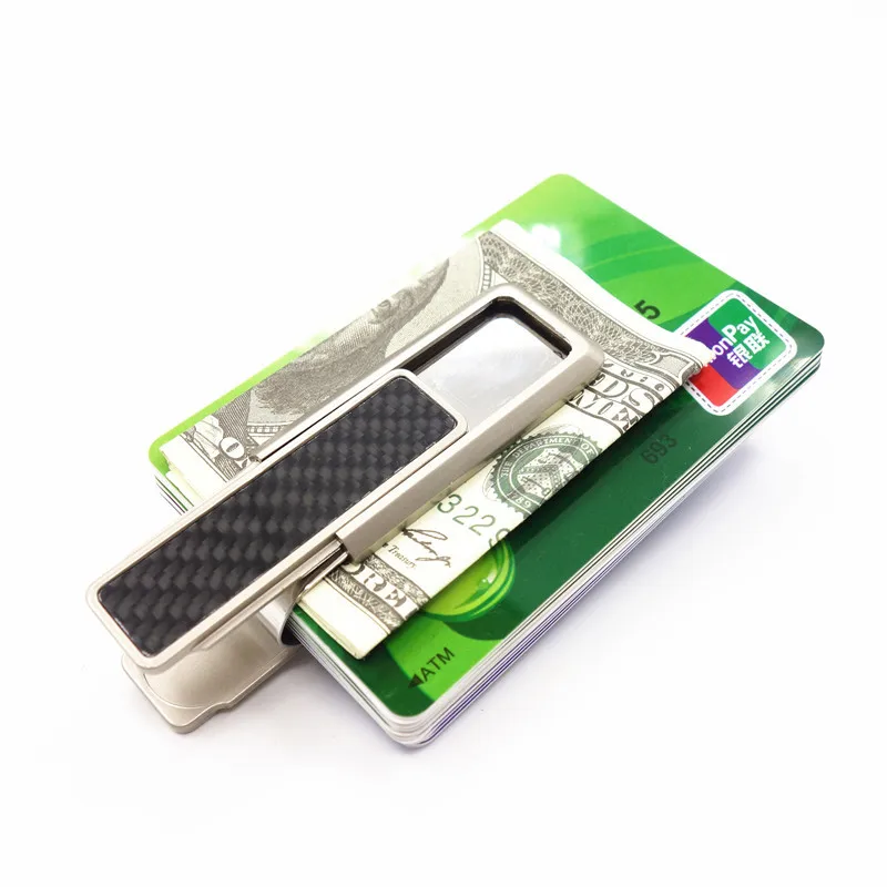 

Carbon fiber Stainless Steel Slim Money Clip Wallet Credit Card Case Business Card Credit Card Clamp Cash Wallet
