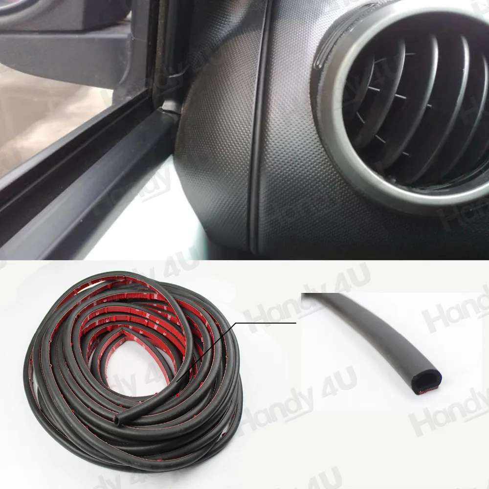 

0.3M Car Truck Motor Black Door Rubber Seal Strip Weatherstrip Seals Hollow 9MM Small D pillar Self Adhesion Easy Installation