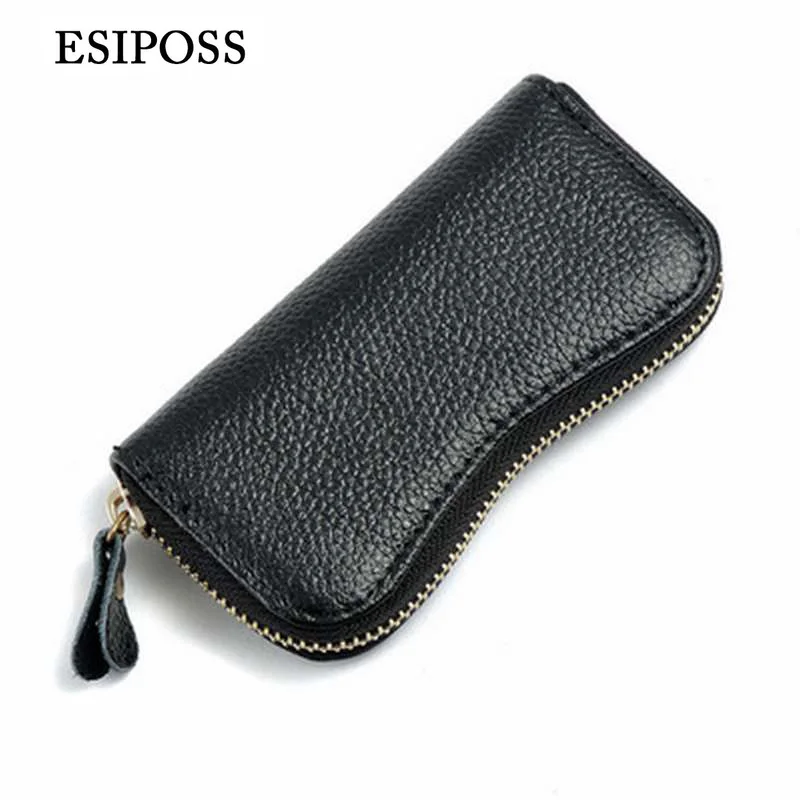Esiposs Luxury Unisex Door Car Key Genuine Leather Keychain Holder Bag