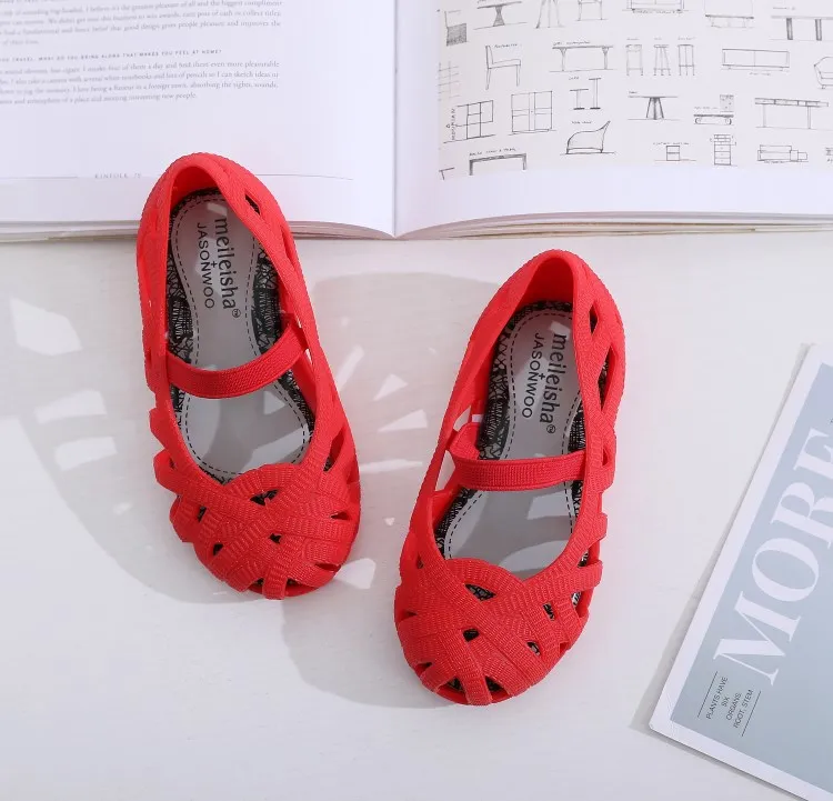 Mini Melissa/Новинка г.; мини-обувь для девочек; прозрачные сандалии; детская обувь на полой подошве; детские сандалии для маленьких девочек; принцесса - Цвет: Красный