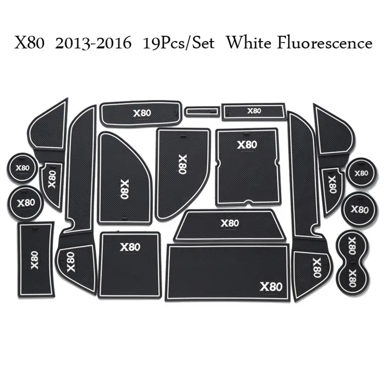Противоскользящие резиновые коврики с пазами, коробка для хранения, коврик против пыли, двери, ворота, слот, коврики для Faw Besturn X80 2013--, автомобильный стиль