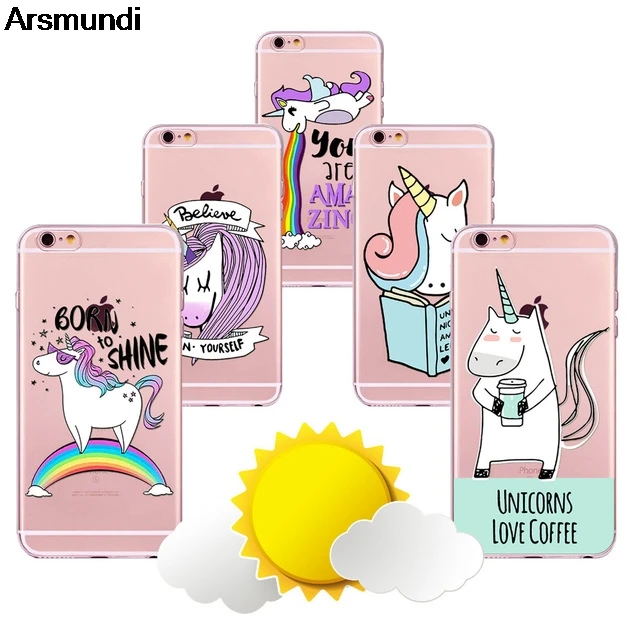 Arsmundi font b 2018 b font New Arcobaleno Unicorn Phone Cases for font b iPhone b
