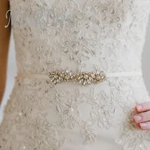 MissRDress женский стразы, Свадебный ремень, Золотая Лента Свадебная со стразами, Алмазный свадебный пояс для свадебных аксессуаров JK816