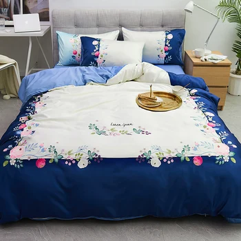 

Pastoral Style High Quality Cotton Floral 4 Pieces Bedding Set Duvet Cover Sheet Pillowcase Set