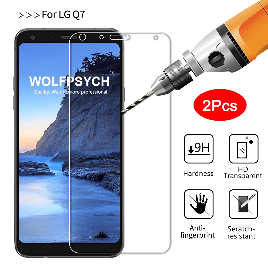WOLFPSYCH 2 шт./лот не полное покрытие закаленное Стекло для LG Q7 9 H 2.5D Экран протектор