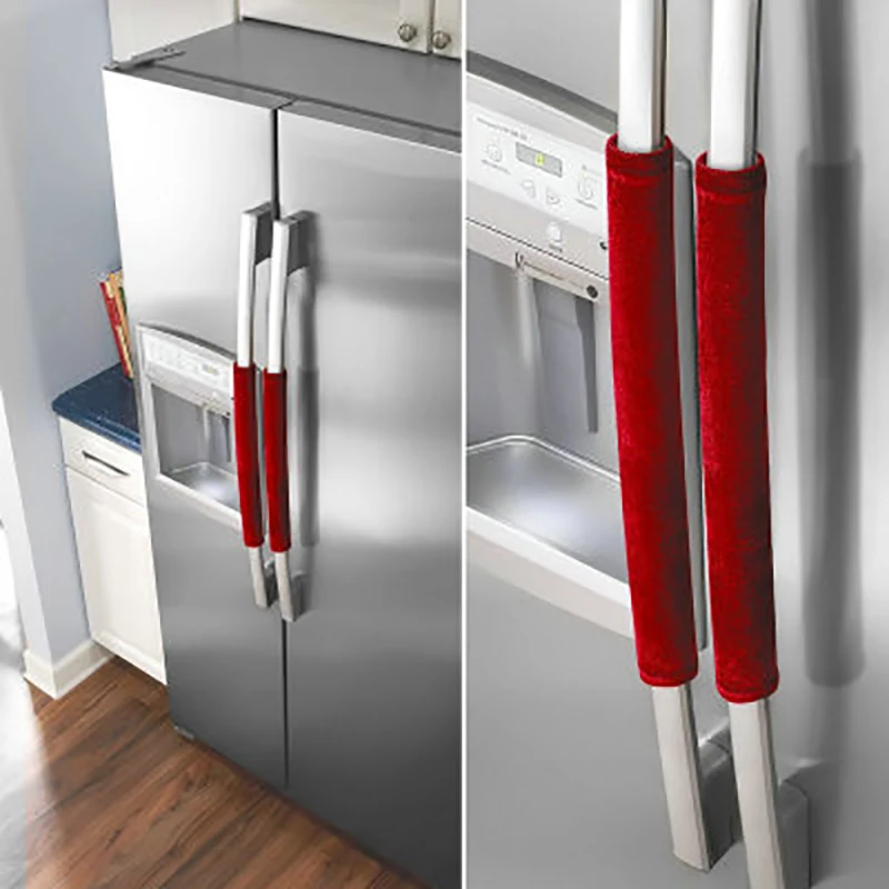 1 пара Крышка для ручки кухонного прибора легко моется для холодильной печи и посудомоечных машин Чехлы для дверных ручек