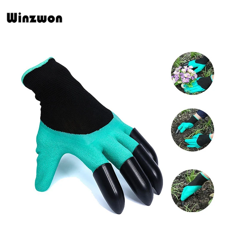 

1 Pair Garden Gloves With Fingertips Claws Easy to Dig and Plant Safe For Gardening Rose Pruning Gloves Mittens Digging Gloves