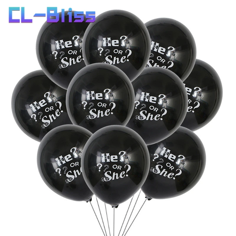 

Gender Reveal Ballons Birthday Party Decorations Baby Shower Kids 10 Inch Latex Air Balloons He or She Boy or Girl Baby Shower,Q