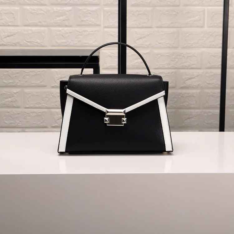 Novo couro genuíno de luxo moda feminina
