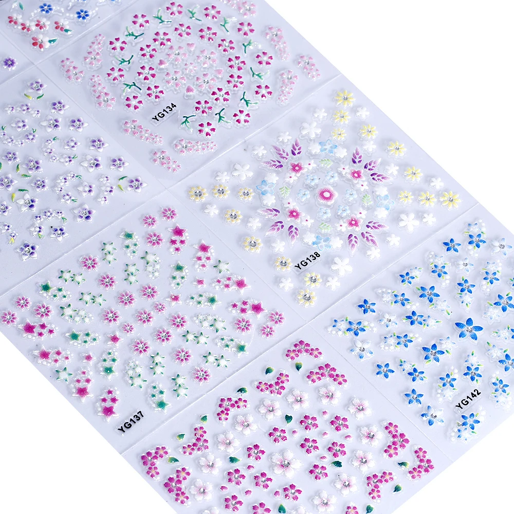 24 листа воды наклейки для ногтей s 24 шт в одном 3D кристалл ногтей корейский дизайн ногтей Роза наклейка 08 цветы Япония наклейка для ногтей
