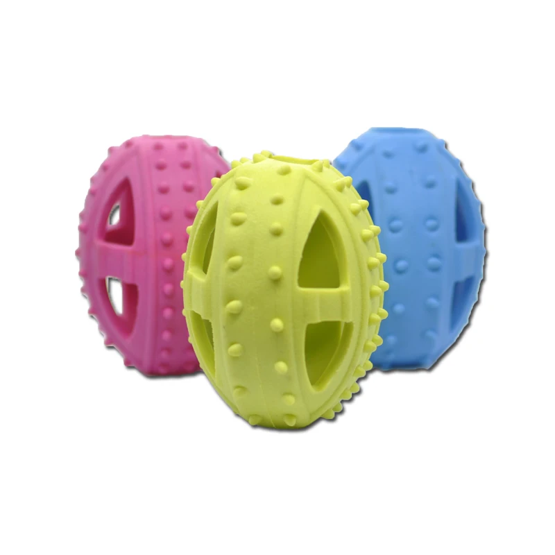 

Dog Puppy Training Toys Food Container TPR rugby Shape Funny Puzzle For Pets Dogs Chew Chewing Leakage food toys
