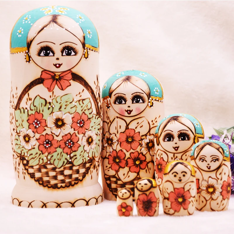 7 Layers Wooden Russian Dolls Matryoshka Doll Hand Made Creative Gift