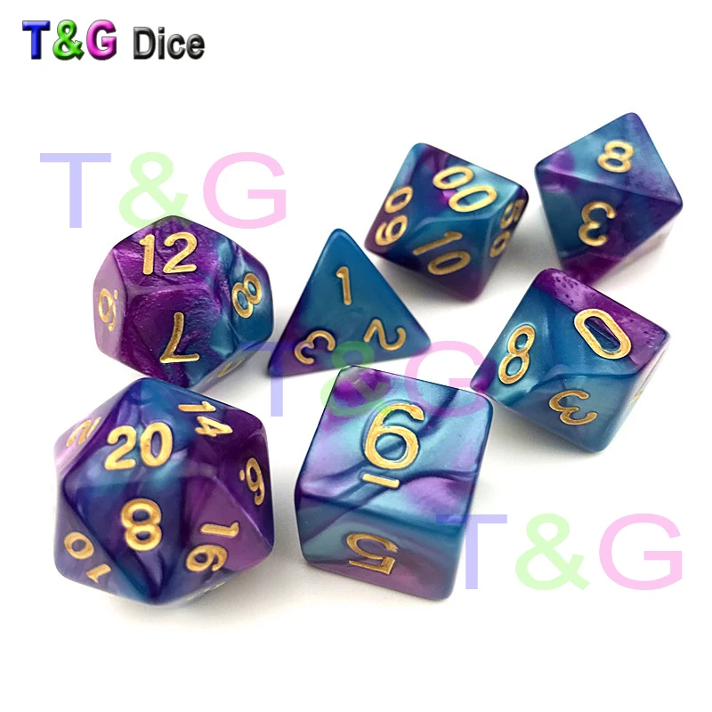 

Cool Mix-color Dice of 7PCS/ Set Dnd Cube Board Game/ Role Playing for Gift Dados De Rpg
