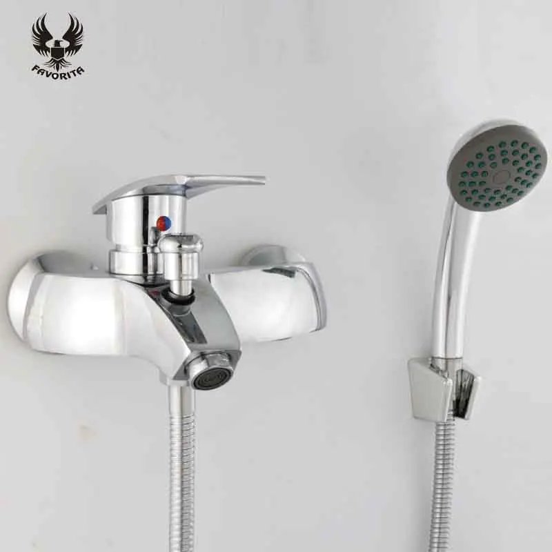 Favorita Electroplate Cold And Hot Bathroom Water Tap Wall Mounted