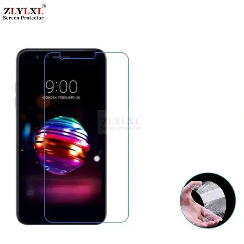 

Glass + case Transparent Dirt-resistant soft back case for LG k10 2018 tempered glass screen protector