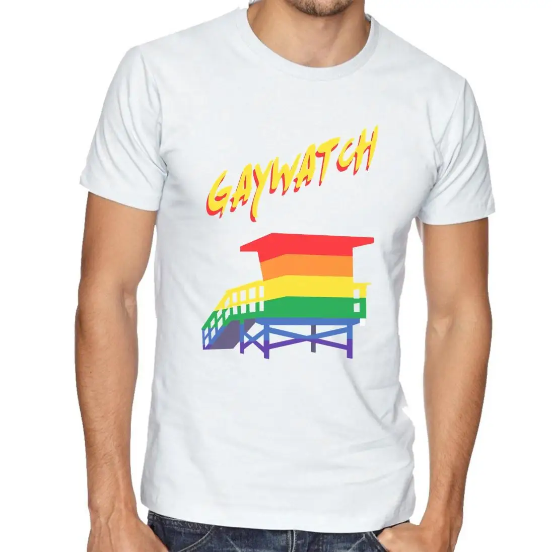 Футболка с надписью Lgbt Gaywatch Tower забавная футболка Pride Beach Baywatch летняя новая