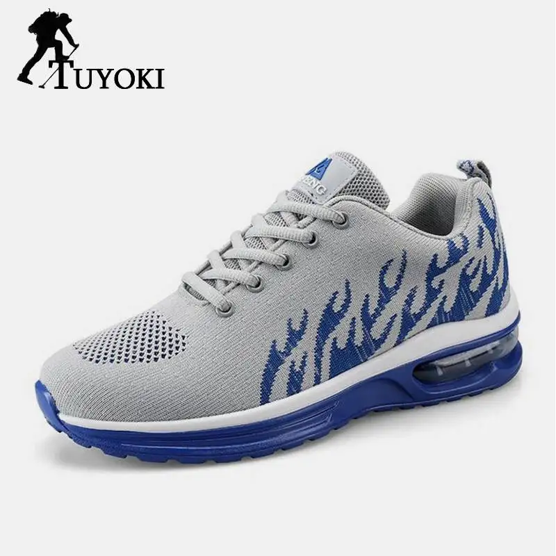

Tuyoki Casual Sneakers For Men Hiking Shoes Trainers Lace Up Knitting Cushion Shoes Men Flats Fitness Sports Shoes Size 39-44