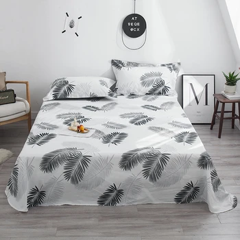 

Cotton Feather Printed Bed Sheet Flat sheet Bed Linen Mattress Cover Pillowcase Twin Queen king Size Pillow Case Cover #sw
