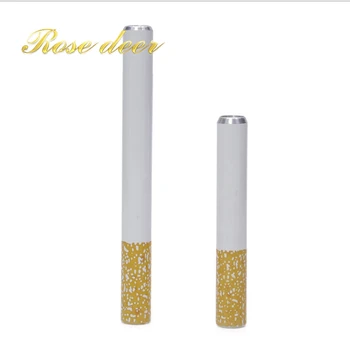 

10pcs/lot 55mm/78mmCigarette Shape Metal Ceramic/Aluminum Pipe Smoking Accessory One Hitter tobacco pipe
