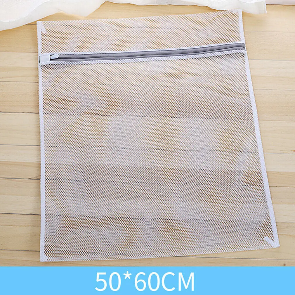 B 50x60cm Одежда стиральная мешок косметичка с сеточкой белье деликатес Прачечная молния 3 размера полиэстер - Цвет: B 50x60cm