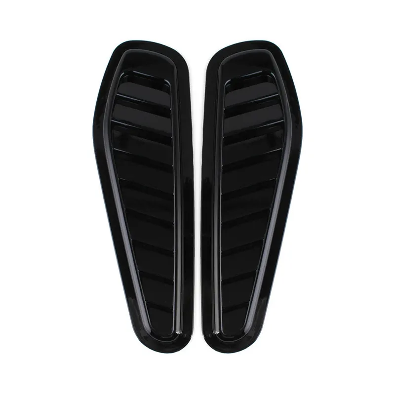 

2 PCS Car Styling Stickers ABS Car Decorative Air Flow Intake Scoop Turbo Bonnet Vent Cover Hood Black Carbon Fiber Silver