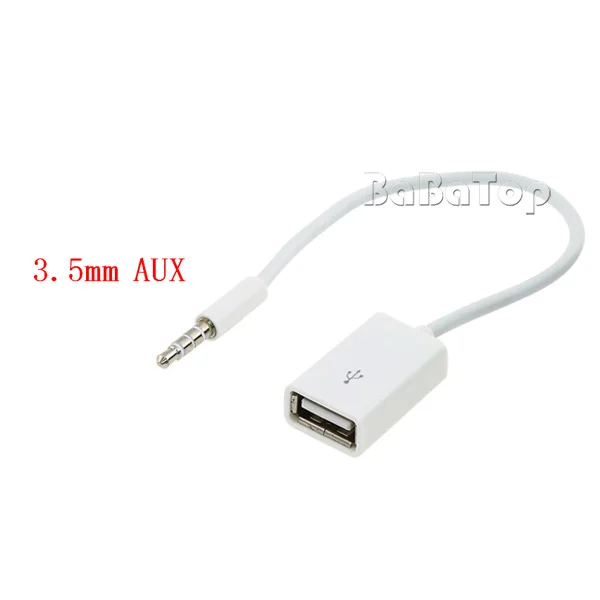 3.5MM Male AUX Audio Plug to USB 2.0 female adapter cable usb flash