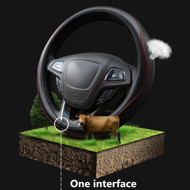 Чехол рулевого колеса автомобиля из натуральной кожи, чехол для ...