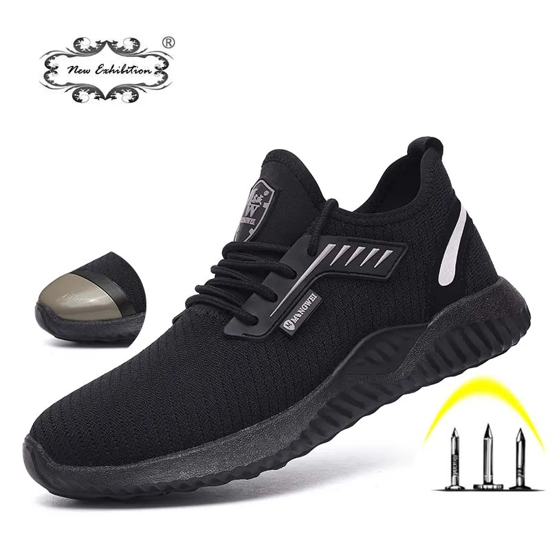 

New exhibition 2019 Work Safety shoes Men's Outdoor Plus Size Steel Toe Cap Puncture Work Boots Breathable Mesh Casual Sneakers