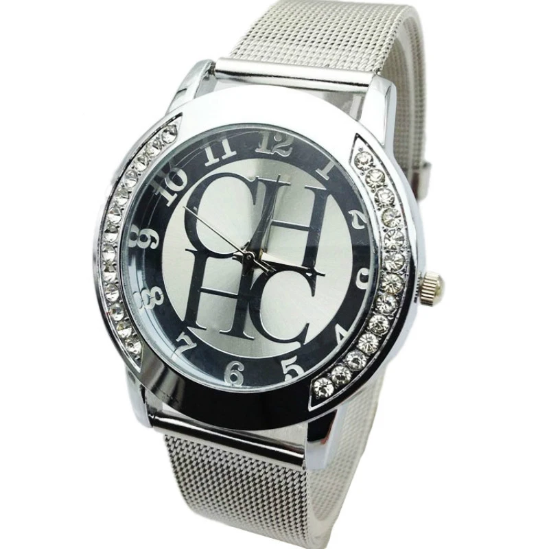 

Women Watches New Brand Silver Crystal Casual Quartz Watch Women Metal Mesh Stainless Steel Dress Ladies Clock Relogio Feminino