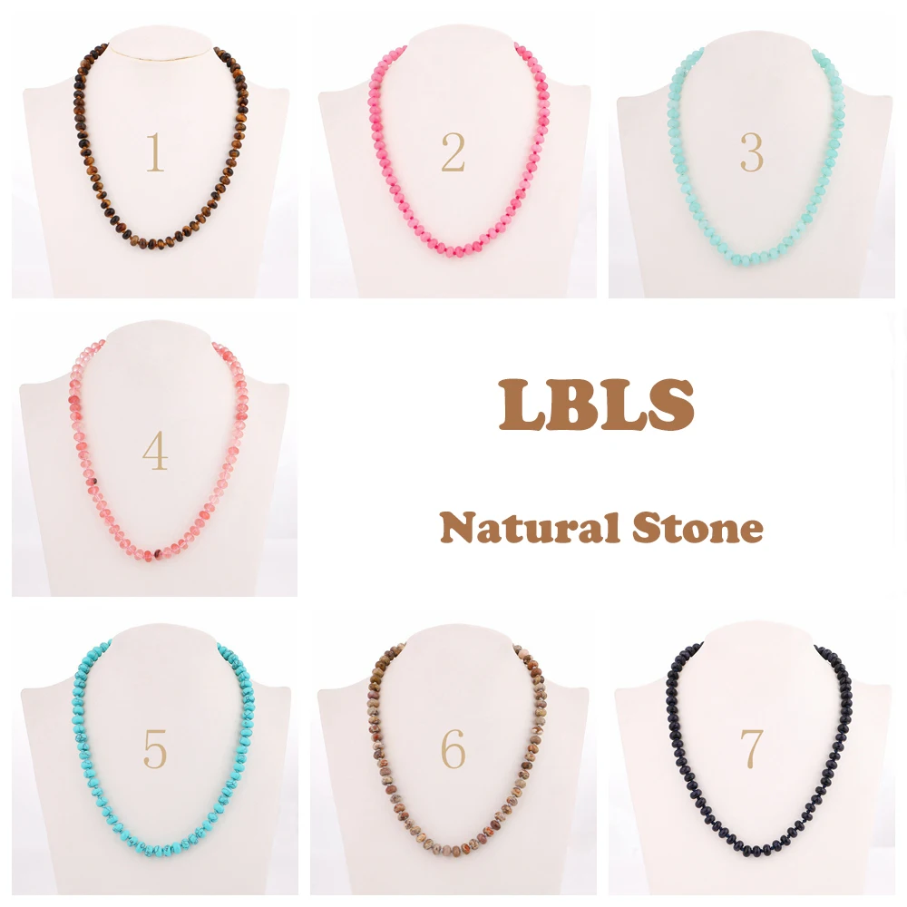 LBLS Women Necklace Crystal Natural Stone Pink Bridal Beaded Necklaces for Women Manmade Choker Statement Bohemia Necklace (9)
