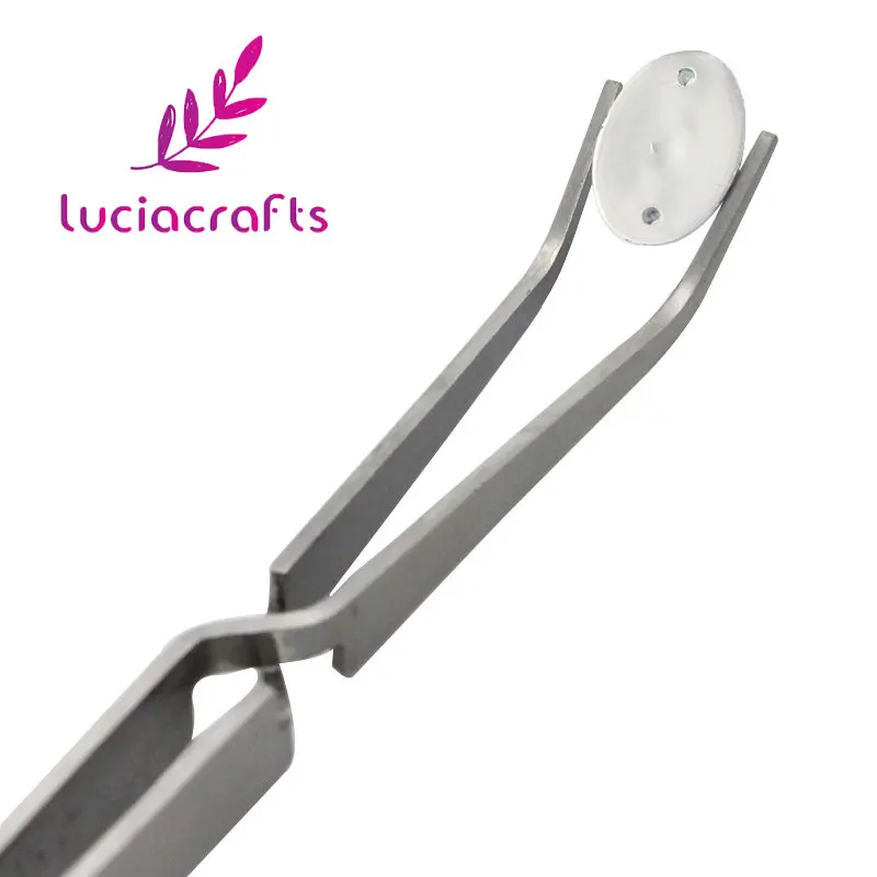 Lucia crafts, 1 шт./лот, 9*145 мм, Изогнутый пинцет для дизайна ногтей, стразы, кусачки, инструмент из нержавеющей стали, DIY принадлежности J0142