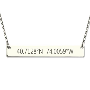 

Sweey Wholesale Engraved Coordinates Special Address Bar Necklace for Her Personalized Coordinates Bar Necklace Ebay Amazon Etsy