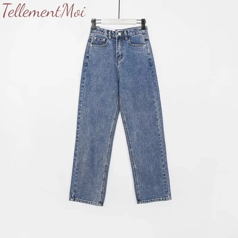 Vintage Ladies Boyfriend Jeans for Women Loose High Waist Jeans Female Streetwear Straight Wide Leg Long Denim Pants Vintage Ladies Boyfriend Jeans for Women Loose High Waist Jeans Female Streetwear Straight Wide Leg Long Denim Pants