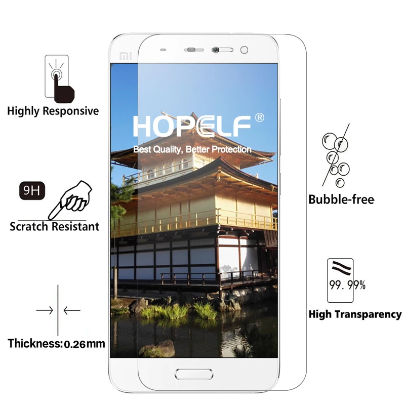 2 шт HOPELF закаленное стекло для Xiaomi Mi5 стекло Mi 5 Защитная пленка для экрана телефона для стекла Mi5 Xiaomi закаленное Xiomi Xaomi